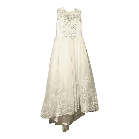 Flower Girl Dress Size 9 White - Picture 10 of 11